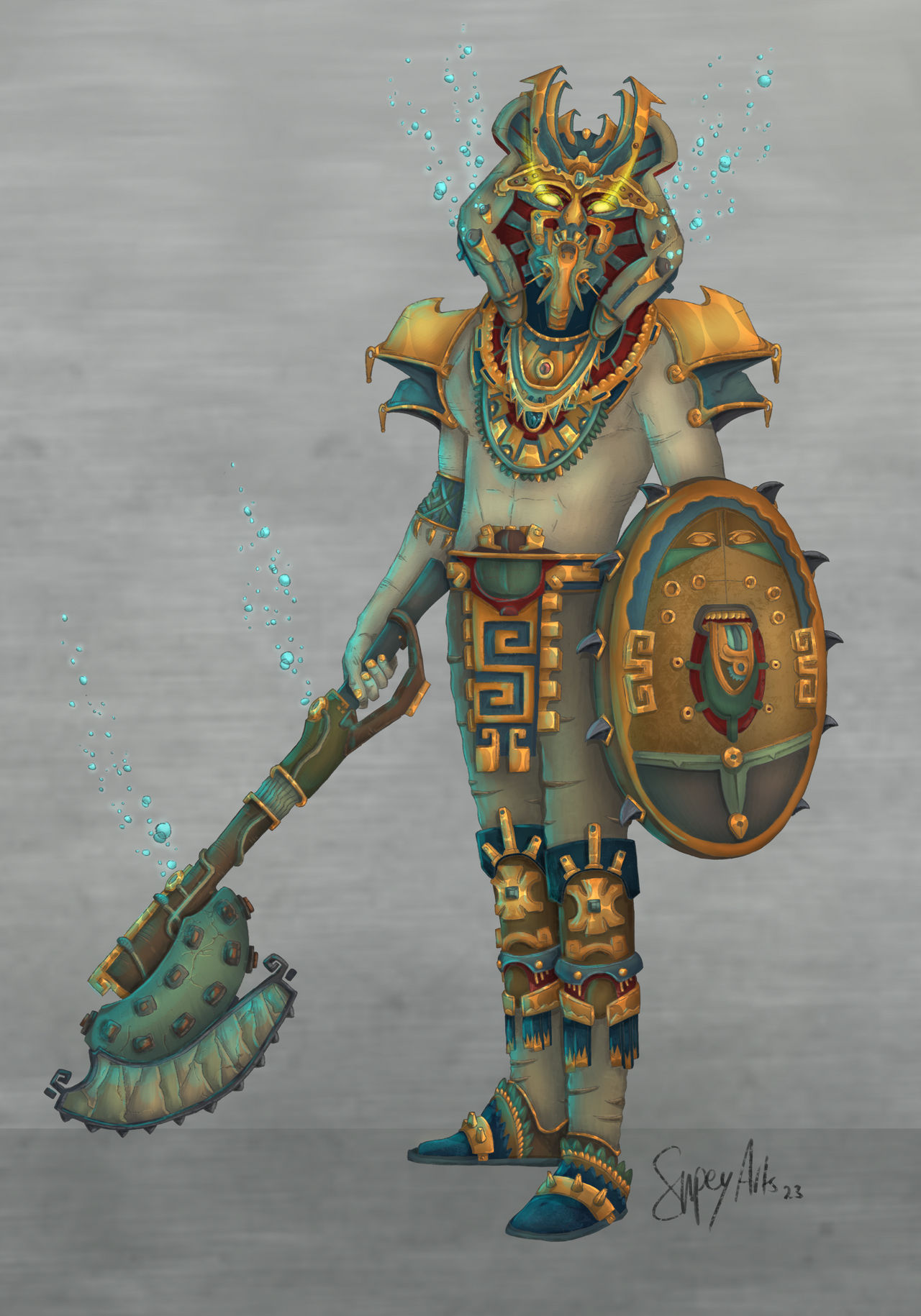 Aztek Guard Character Design by LeanOnLightnings on DeviantArt