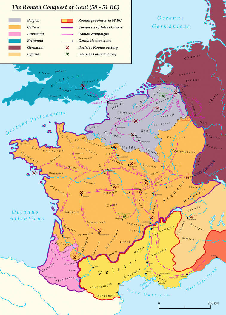 The Roman Conquest of Gaul (58 - 51 BC) by Undevicesimus