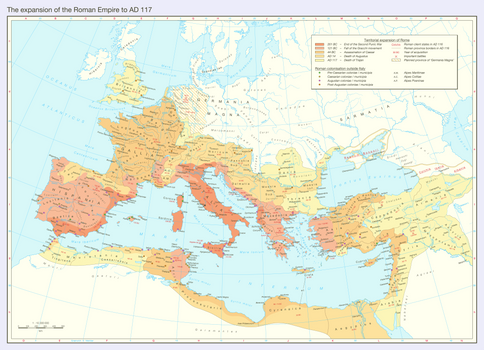 The expansion of the Roman Empire to AD 117
