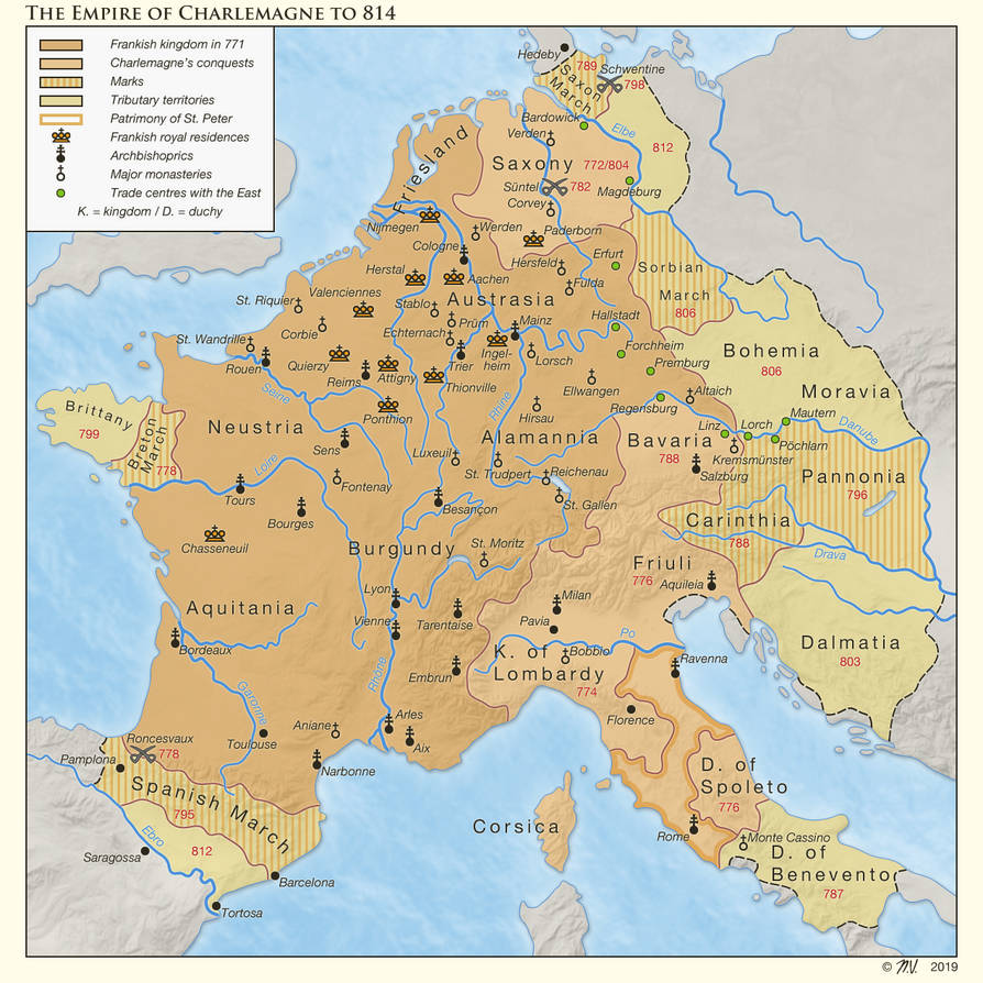 The Empire of Charlemagne to 814 by Undevicesimus on DeviantArt