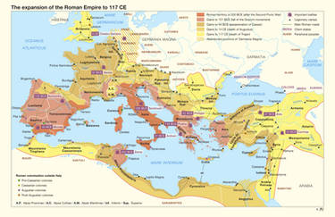 The expansion of the Roman Empire to 117 CE