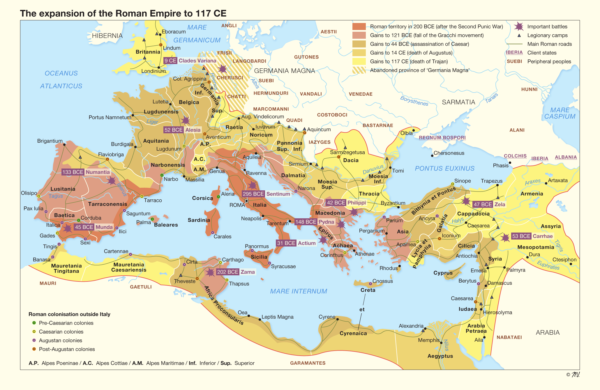 The expansion of the Roman Empire to 117 CE by Undevicesimus on DeviantArt