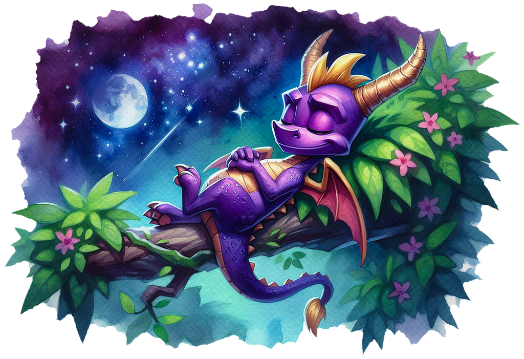 Spyro the Dragon sleeping