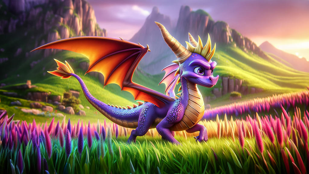 Spyro the Dragon strolling