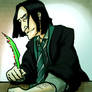 Young Snape with a quill
