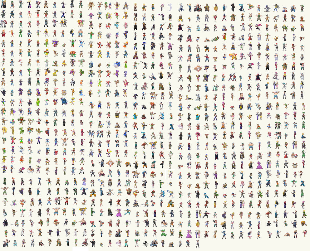 All Pokemon Trainer Sprites by artfanloveswolves on DeviantArt