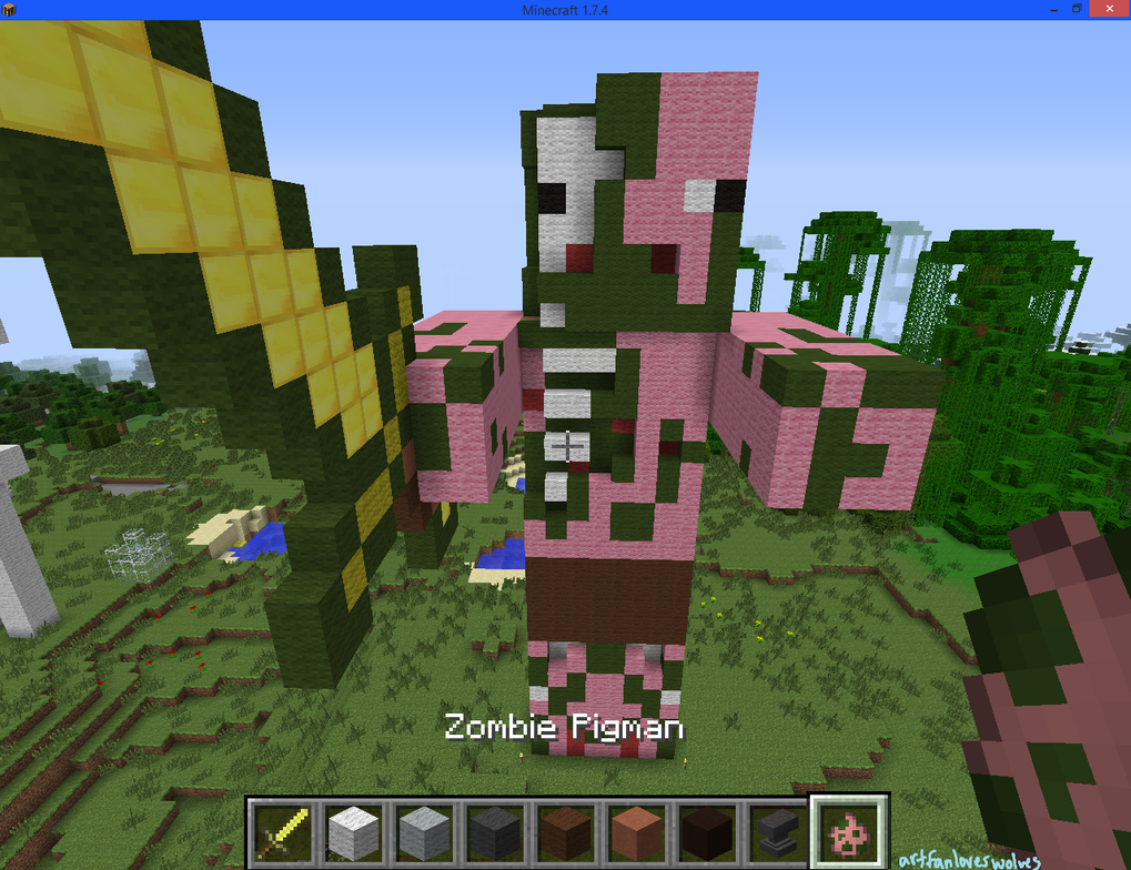 Minecraft Zombie Pigman Head,Minecraft Zombie Pigman Head Pattern,Minecraft...