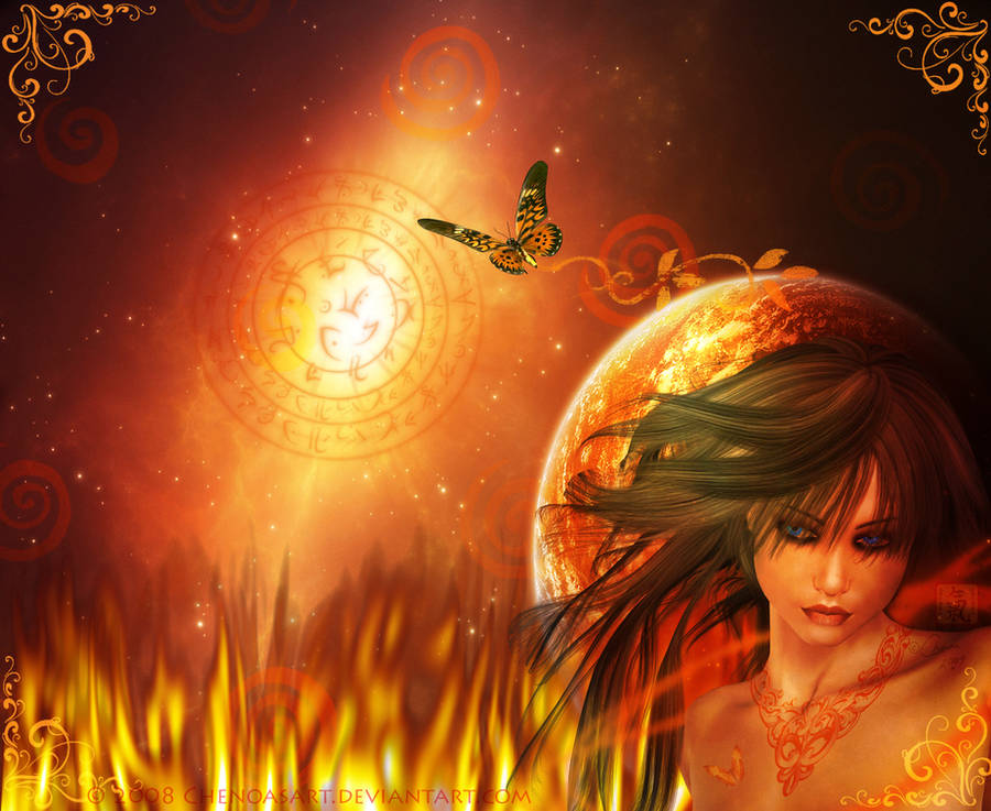 Fire Element Goddess by chenoasart