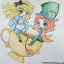 Alice and the Mad Hatter Colored Lineart