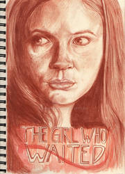 Amy Pond/Karen Gillan _ red chalk portrait