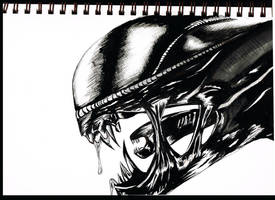 Alien Head Inked