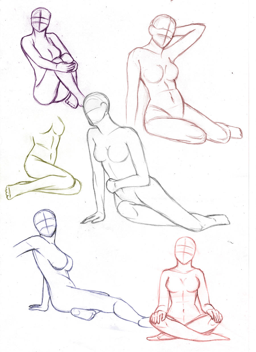 picture Sitting Drawing Reference Female female sitting poses by aliceazzo on