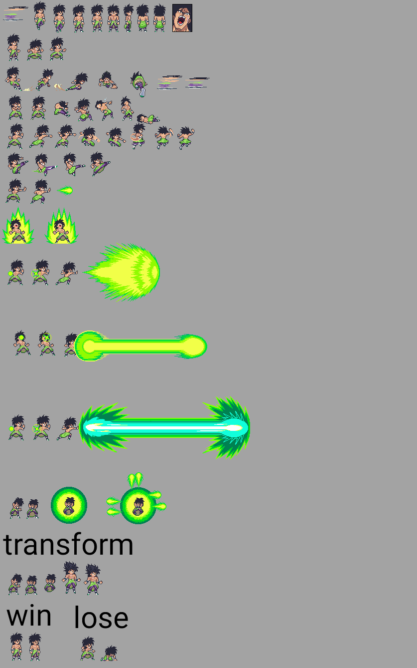 Ulsw2 Broly dbs shirtles ulsw2 sprite sheet by contadodavid on DeviantArt