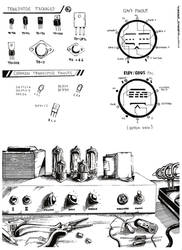 Vacuum Tube Amplifier And Transistors Poster