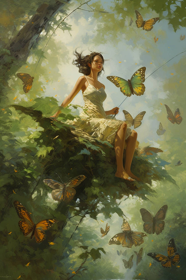 A Girl in the Fairy Forest by sheikkinen on DeviantArt