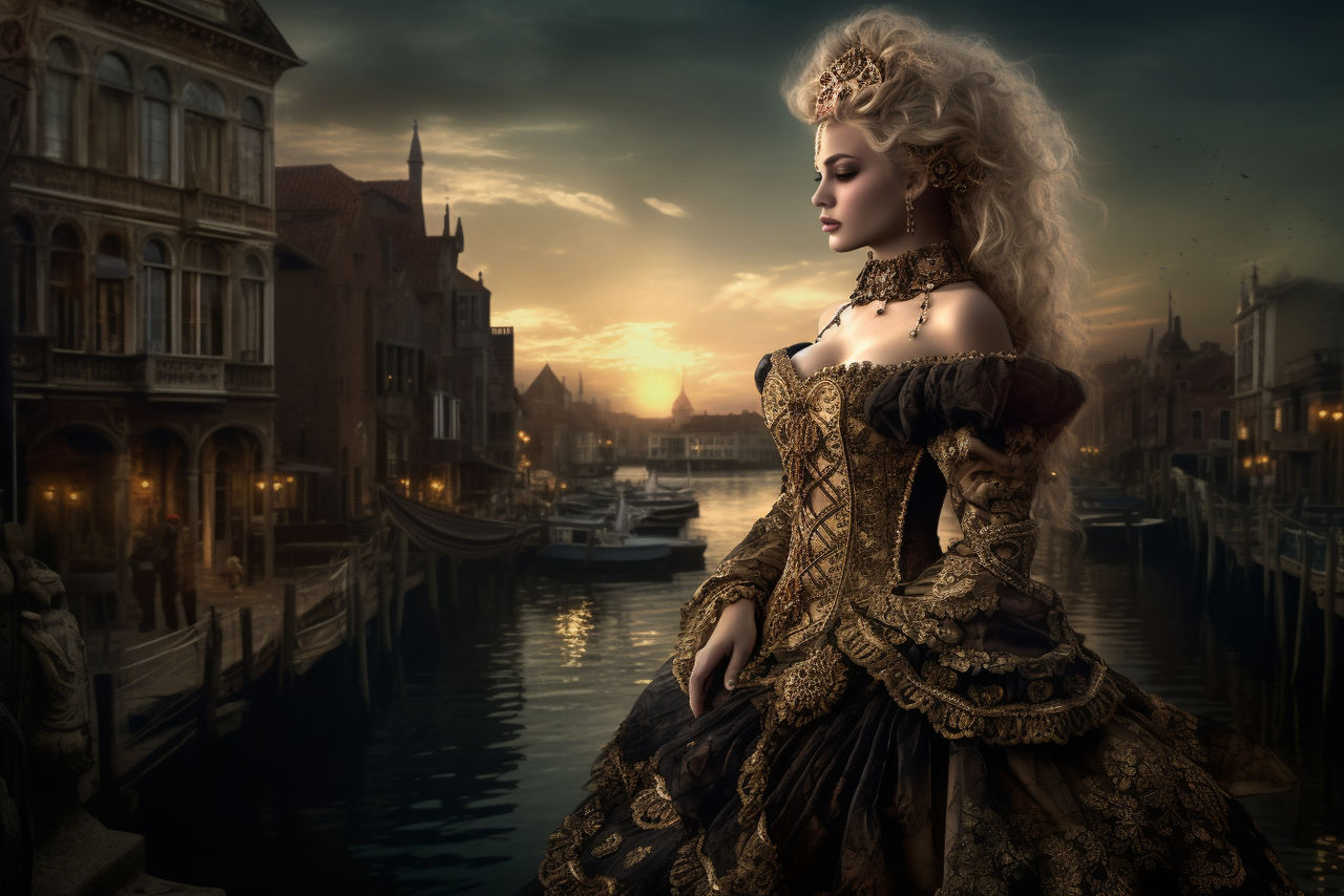 A Steampunk Lady's Rococo Twilight Stroll by sheikkinen on DeviantArt