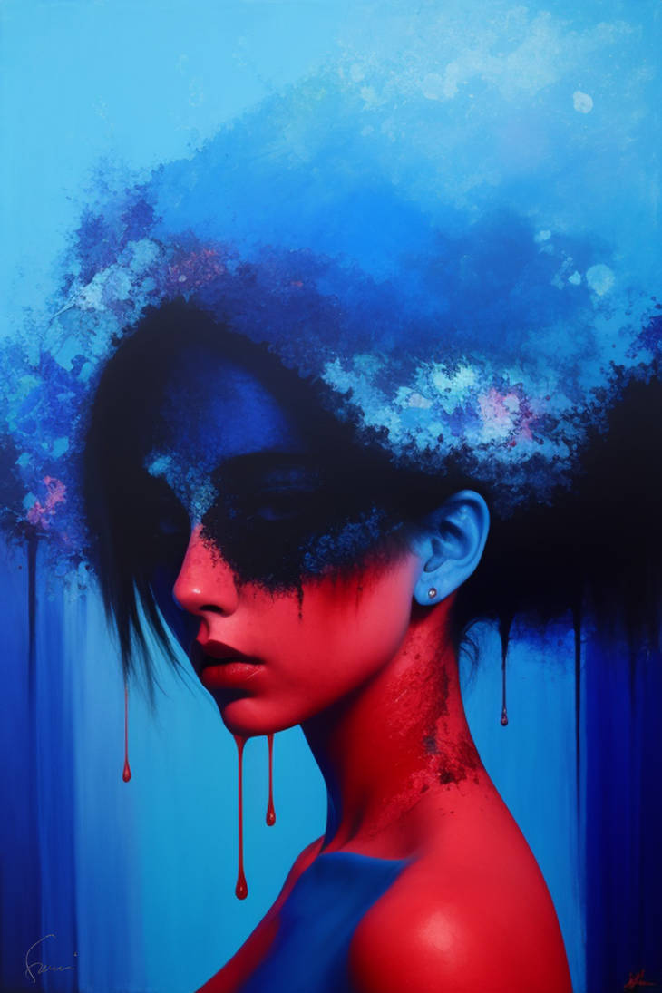 Lady in Red and Blue by sheikkinen on DeviantArt