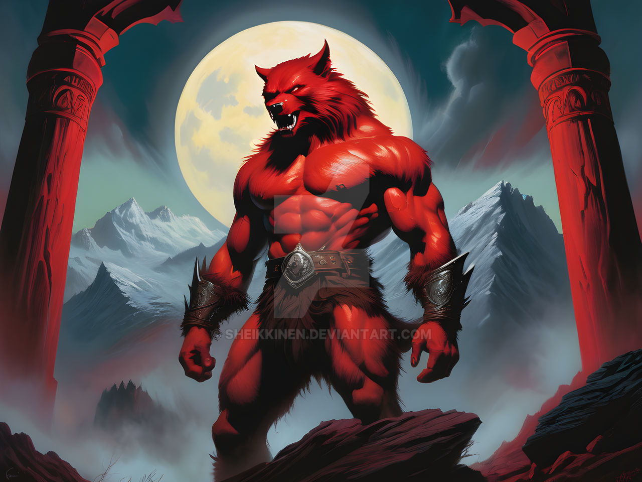 Red Werewolf by sheikkinen on DeviantArt
