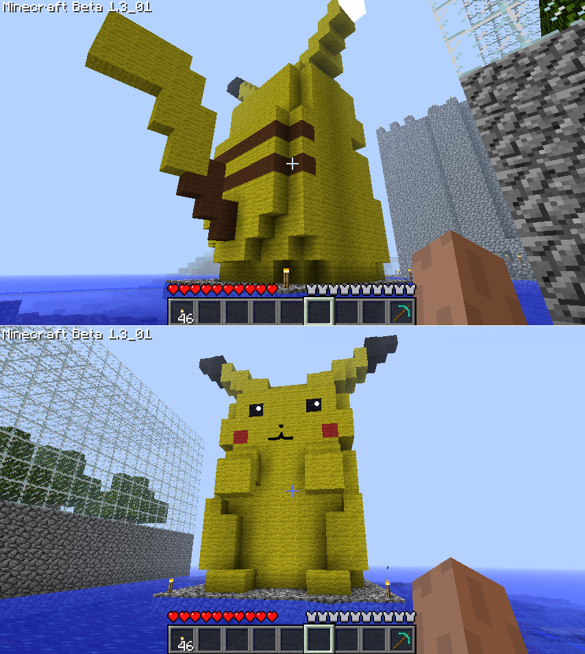 Minecraft 3D Pikachu