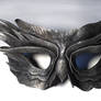 Black feather leather mask