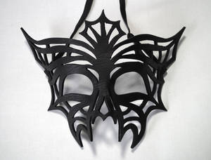 Charlotte leather spider web mask