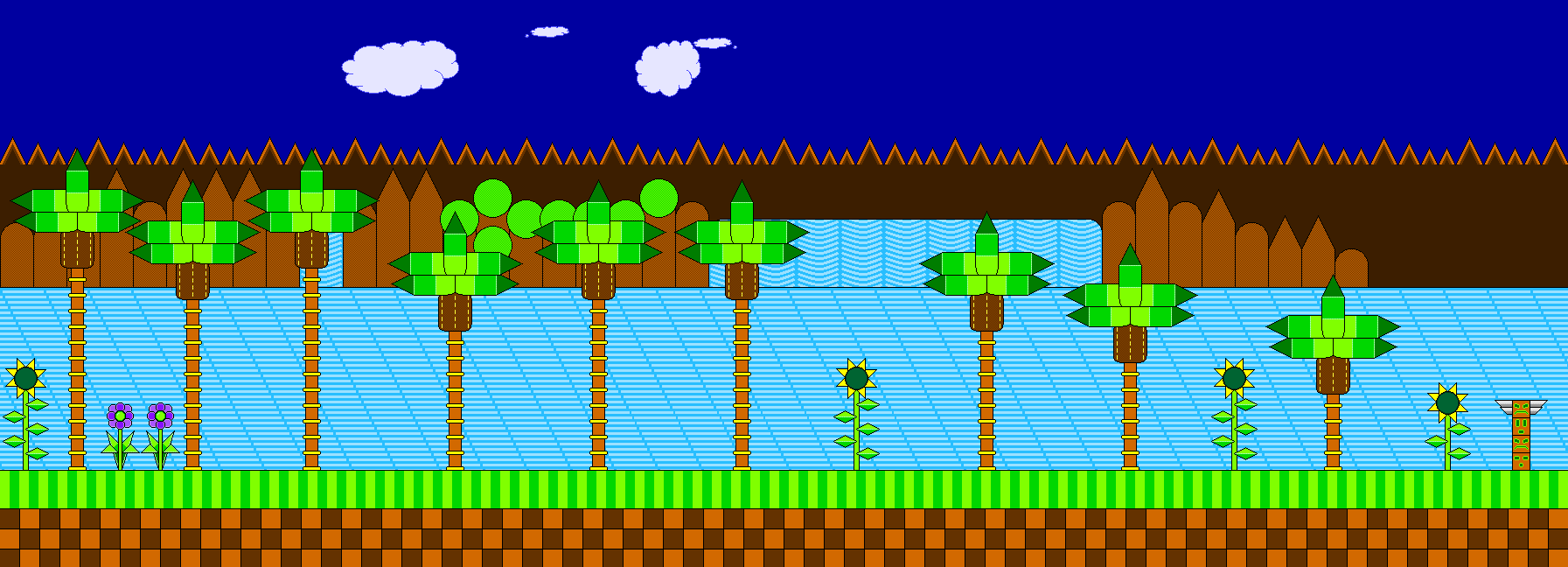 Sonic 1: Green Hill (Past) Background by MTBVCDRemixes on DeviantArt