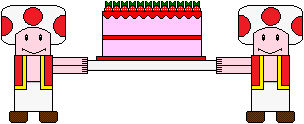 Red Toads Holding a Strawberry Cake by SarahVilela on DeviantArt