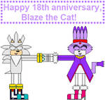 Happy 18th anniversary, Blaze the Cat! by SarahVilela