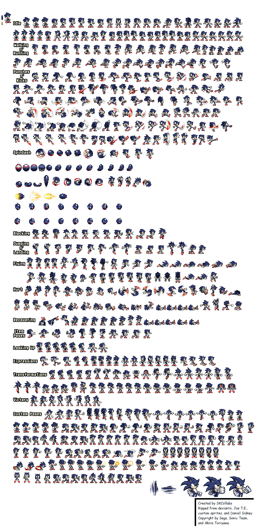 Multiverse Sonic - sprite sheet by Swagboy567 on DeviantArt