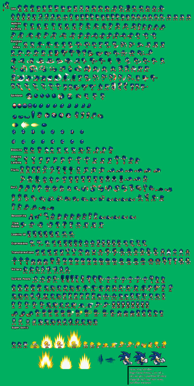 Multiverse Sonic - sprite sheet by Swagboy567 on DeviantArt