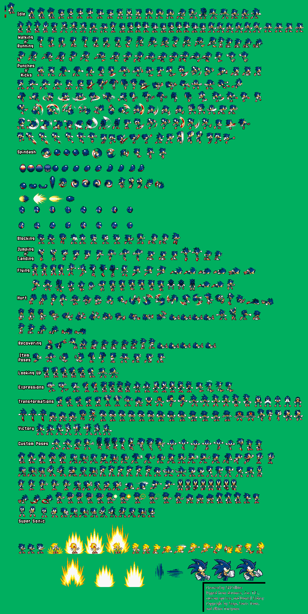Multiverse sonic v2 - sprite sheet by Swagboy567 on DeviantArt