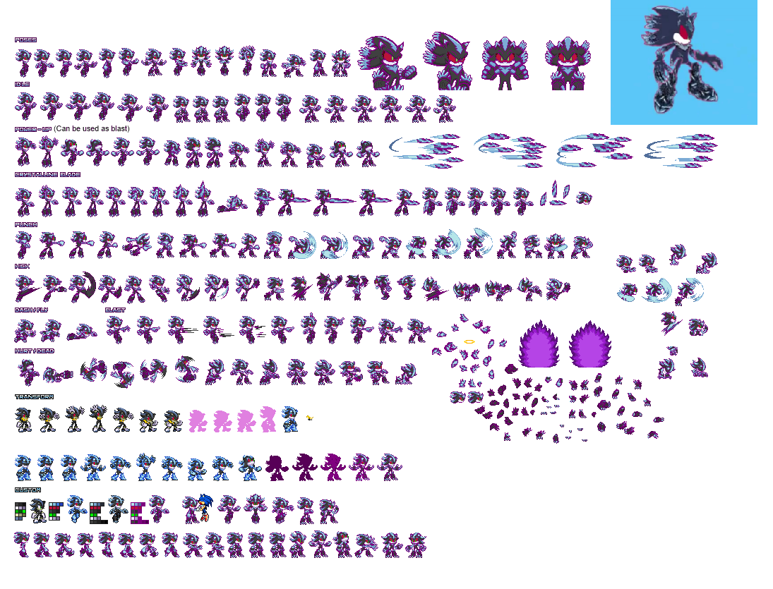 Multiverse Sonic - sprite sheet by Swagboy567 on DeviantArt