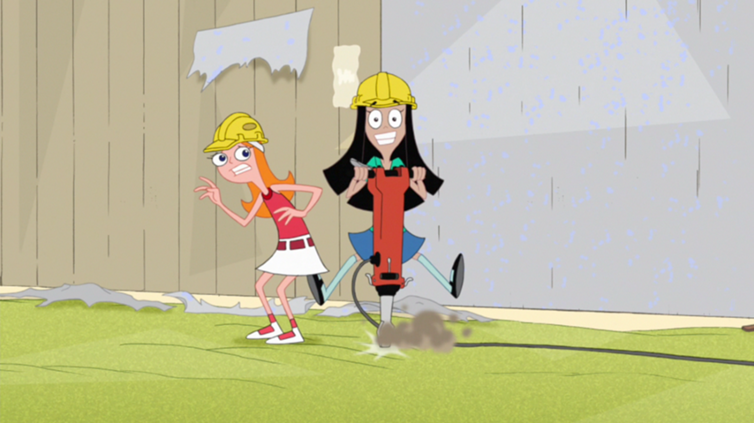 Funny shot of Candace and Stacy