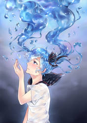 Bottle Miku by SnowWhiteBirdie