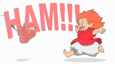 Ponyo loves ham!