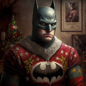 Batman with Christmas jumper