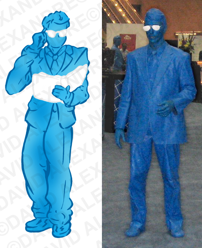 concept art - Blue living statue