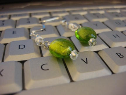 Green Appple Shimmer Earrings