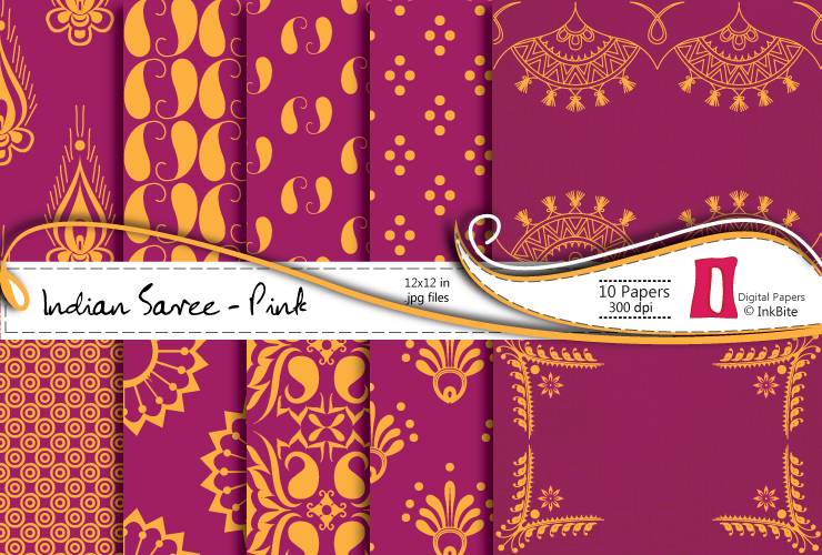 Indian Saree Paper Pack - Pink