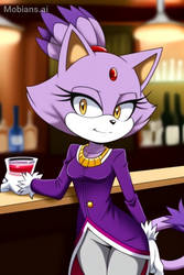 Blaze the Cat at the bar