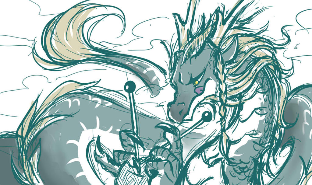 Knitting dragon by LittleDarkDragon