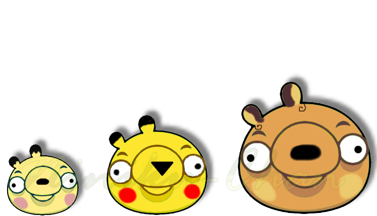 Angry Birds Pig Pikachu family