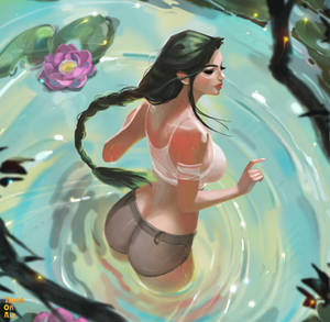 Lara, water lilies.