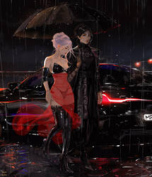 Black and Pink, a rainy night (1)