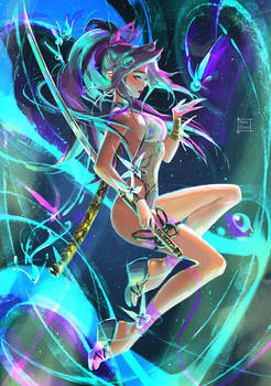 Summer Psylocke stardust (Marvel Rivals fanart).