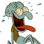 Squidward laughing so hard