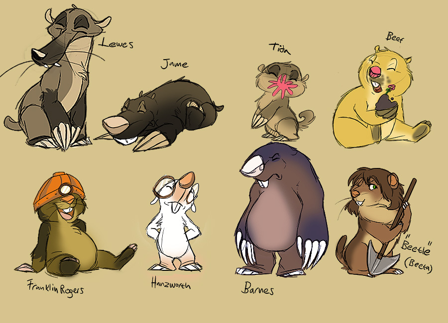 Mole and gopher characters lol