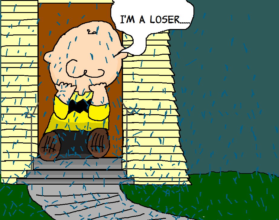 Sad Charlie Brown in the Rain by huckspacez on DeviantArt