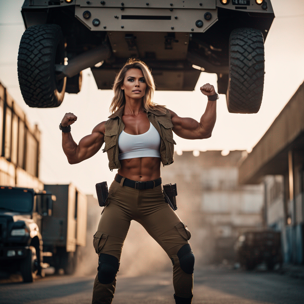 Leg Lifting Deviantart Huge Muscle girl lifts armoured truck overhead by Superwoman-vs-Men on ...