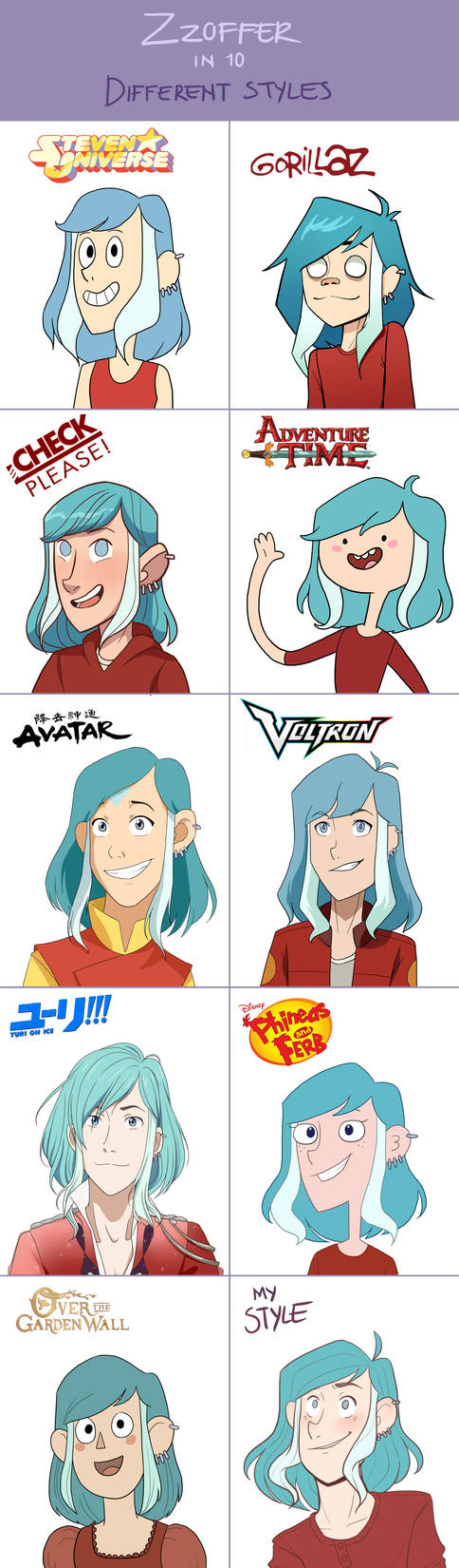 Diffrent Cartoon Style Deviantart Cartoon Styles 2.0 by zzoffer on DeviantArt